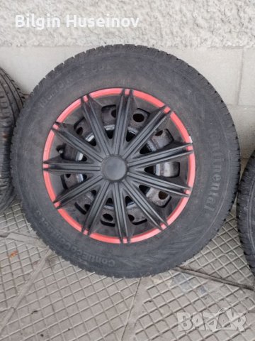 Гуми и джанти със тасове балансирани всичко е гот 185/70/14 CONTINENTAL PREMIUM Contact5 г Като нови, снимка 9 - Гуми и джанти - 39639194