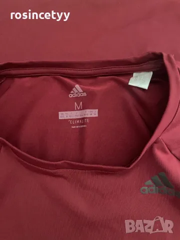 Бордо тениска Adidas, снимка 4 - Тениски - 49625907