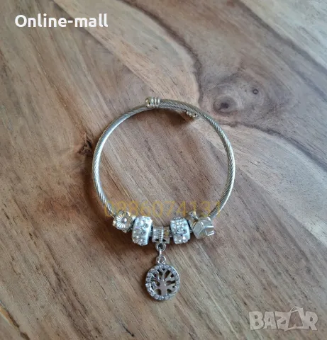 Луксозна дамска гривна Дървото на живота с 5 талисмана, снимка 6 - Гривни - 49258376