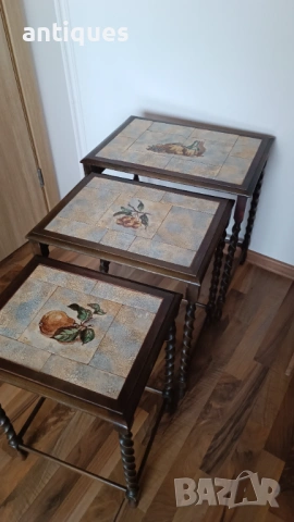 Троен сет маси - естествено дърво, снимка 10 - Антикварни и старинни предмети - 53005461