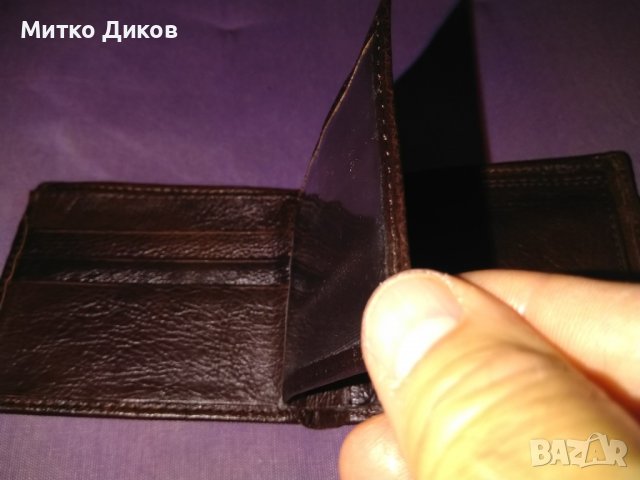 Майкелан портфейл естествена кожа вътрешен цип 115х90мм, снимка 4 - Портфейли, портмонета - 37628212