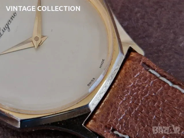 LUGANO Швейцарски Механичен Часовник Колекционерски Позлатен SWIS MADE, снимка 2 - Антикварни и старинни предмети - 49237856