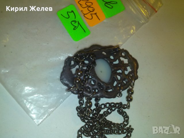СТАРИННА ТЕЖКА СРЕБРИСТА БРОШКА с КАМЪНИ 2995, снимка 7 - Антикварни и старинни предмети - 29723038