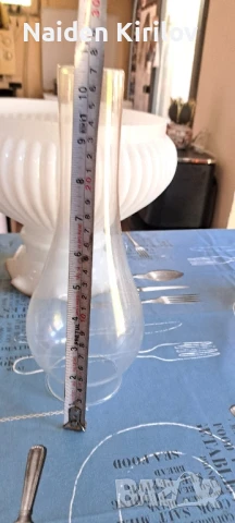 полилей от месинг, порцелан и стъкло , снимка 6 - Полилеи - 50598413