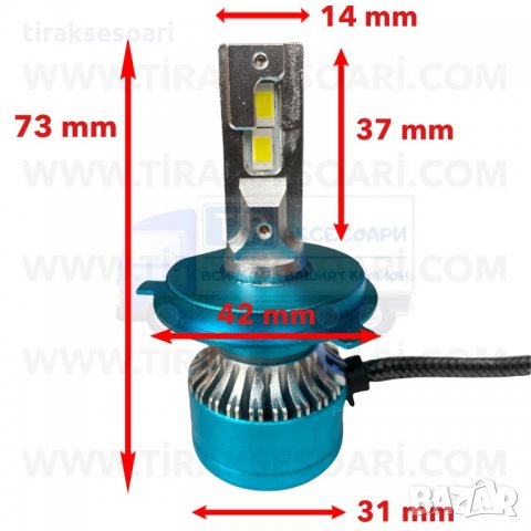 2бр. LED диодни Крушки H4 9-30V 200W 25000lm, LED система H4 CANBUS., снимка 2 - Аксесоари и консумативи - 35638680