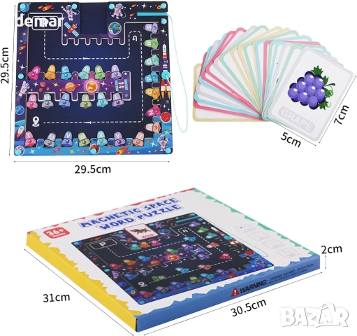 KUKUTrue® Монтесори играчка, магнитен лабиринт за игра, дървена играчка, 2-5 години, снимка 6 - Образователни игри - 51777079