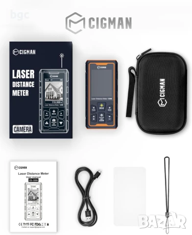 ЛАЗЕРНА и ОПТИЧНА Ролетка 2-в-1 CIGMAN Pro Series 120 метра , снимка 2 - Измервателни инструменти - 50470637
