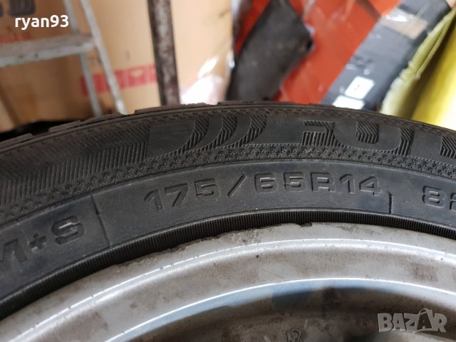 Алуминиеви джанти 14" със зимни гуми 175/65/14, снимка 3 - Гуми и джанти - 44451329