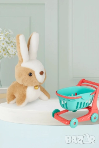 Сладурско плюшено зайче с пазарска количка, снимка 4 - Други - 52093491