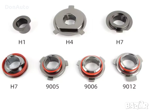 Комплект метални адаптери/преходници за фарове, снимка 2 - Аксесоари и консумативи - 53134727