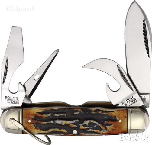 Отличен ловен нож с 4 остриета. Rough Ryder Kamp King Cinnamon (RR2424), снимка 6 - Ножове - 42699820