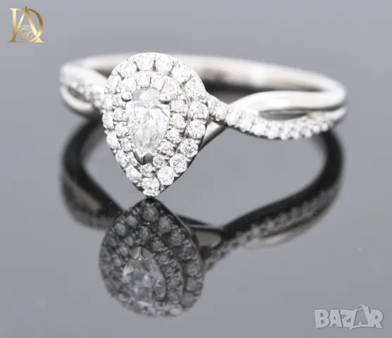 Нов Златен Пръстен с 0.52кт Естествени Диаманти, снимка 4 - Пръстени - 48465377