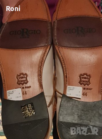 !Чисто Нови!-За Бал-Официални Mъжки Италянски Бутикови обувки N44-Giorgio Made in Italy-Ръчна, снимка 1 - Официални обувки - 33738141