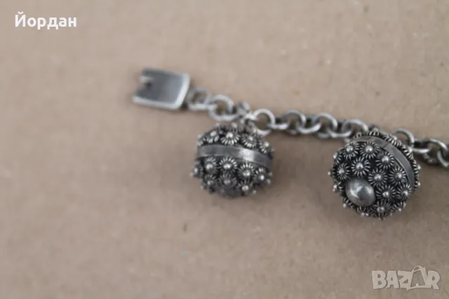 Уникална дамска сребърна гривна , снимка 10 - Гривни - 49798273