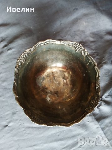 посребрена метална купа в стил арт деко, снимка 2 - Антикварни и старинни предмети - 30146602