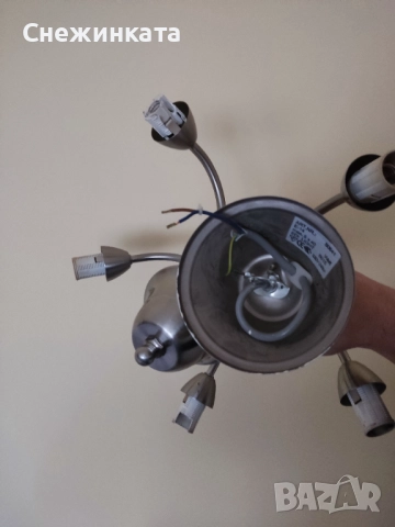 Сив метален полилей и абажур