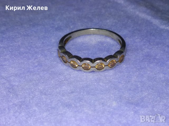 Стар СКЪПОЦЕНЕН СРЕБЪРЕН ПРЪСТЕН СРЕБРО 925 АНГЛИЯ с ЮВЕЛИРНО ФАСЕТИРАН ЖЪЛТ ЗЛАТЕН ТОПАЗ 39895, снимка 9 - Пръстени - 42638207