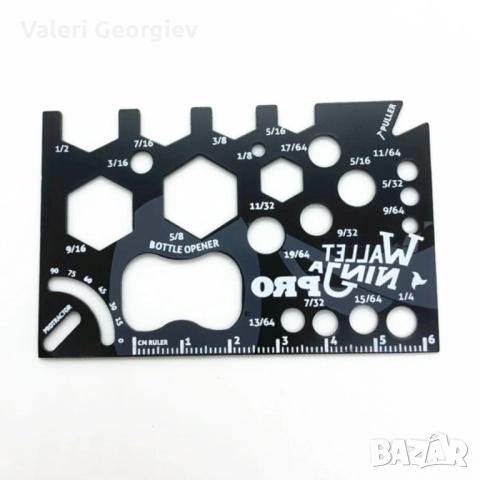 Wallet ninja 18 в 1 мултифункционален инструмент за портфейл / Размери: 85 мм * 55 мм * 2 мм., снимка 5 - Други - 52418489