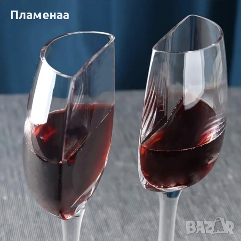 Половин чаша за вино – нова, оригинален дизайн, снимка 3 - Чаши - 52959302