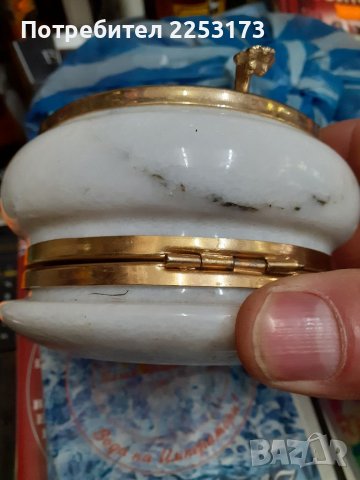 Мраморен пепелник с капак от ,,Минерал Сувенир,,, снимка 1