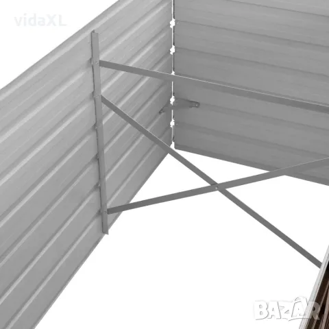 vidaXL Градинска висока леха кафява 320x80x45 см поцинкована стомана, снимка 7 - Саксии и кашпи - 56147581