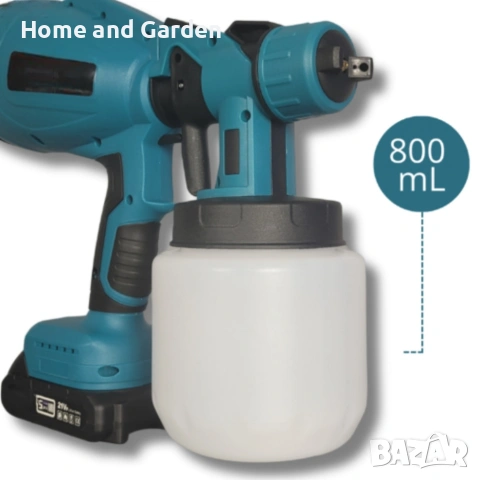 Акумулаторен и безжичен пистолет за боядисване с 2 батерии 21V, снимка 8 - Други - 54027936