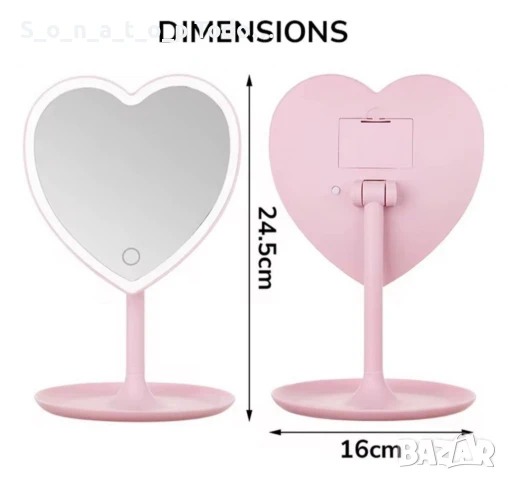 Стилно LED огледало за тоалетка , снимка 3 - Подаръци за жени - 51346712