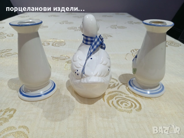 порцеланов прекрасен сет свещници с фигура на пате , снимка 17 - Колекции - 54010683