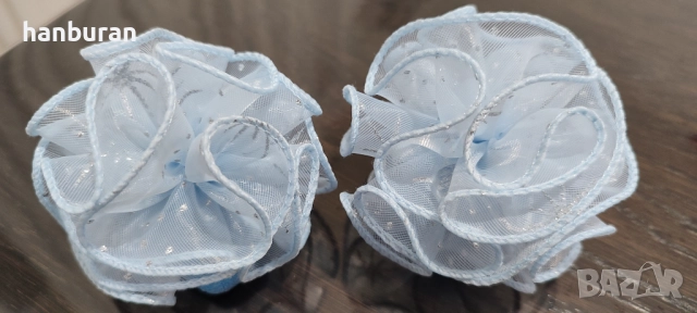 Страхотни светлосини празнични корделки с брокат, снимка 2 - Други - 52392640