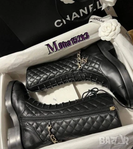 дамски ботуши от ествествена кожа chanel, снимка 6 - Дамски ботуши - 51420411