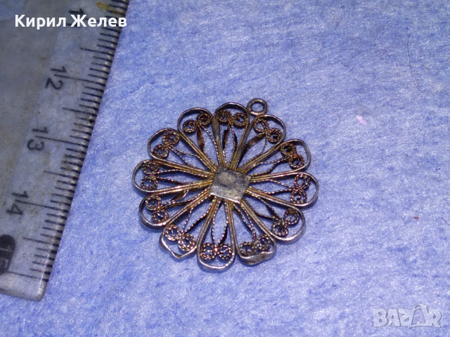 ПРЕКРАСЕН СТАРИНЕН ФИЛИГРАНЕН СРЕБЪРЕН МЕДАЛЬОН ЦВЕТЕ ВИСОКА ПРОБА СРЕБРО РЪЧНА ИЗРАБОТКА 43362, снимка 10 - Антикварни и старинни предмети - 44707507