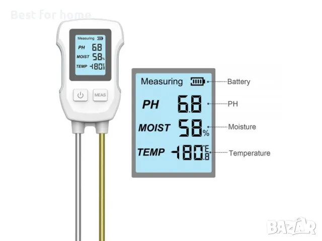 INHOCON 3 в 1 цифров почвомер SGS07, PH/влага/температура