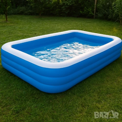 Голям удебелен надуваем басейн за дома – идеален за бебета, деца и възрастни