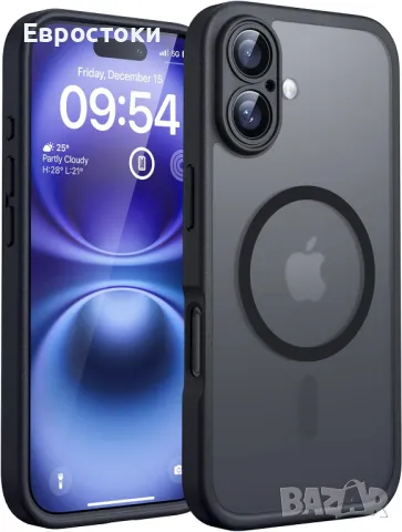 Магнитен калъф TOCOL 3 в 1 за iPhone 16, 16 PLUS, 16Pro max 6,1 инча, подходящ за MagSafe, с 2 проте