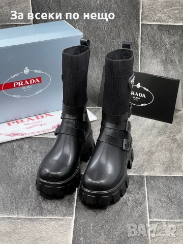 Prada Черни Дамски Боти Тип Чорап Код E254