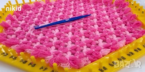 голям шестоъгълен стан станче 30 см пластмасов за плетене на килимче, снимка 2 - Други - 38085835