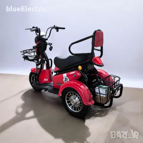 Двуместна електрическа триколка blueElectric Pudding 1800W | 48V | 23Ah | RED, снимка 5 - Мотоциклети и мототехника - 49745641