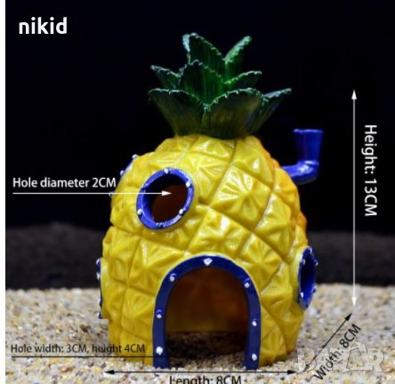 Ананас Къщичката къщичка къща на спондж боб Спонджбоб Квадратни гащи spongebob игра украса аквариум , снимка 2 - Други - 33719081