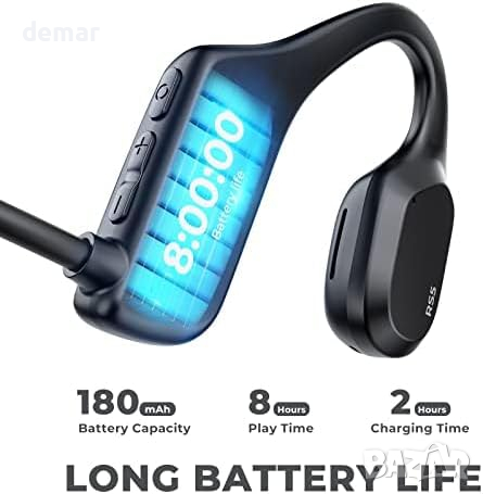 Dwolm Bluetooth 5.2 Безжични слушалки с отворено ухо , с микрофон, устойчиви на пот, снимка 5 - Bluetooth слушалки - 44515702