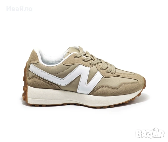 Дамски маратонки в златисто и бяло с платформа