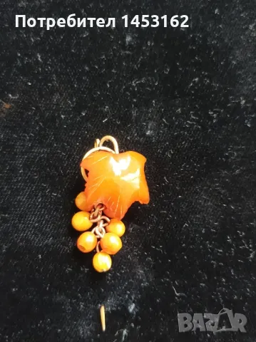 Руска игла- брошка с кехлибар , снимка 2 - Други - 49159407