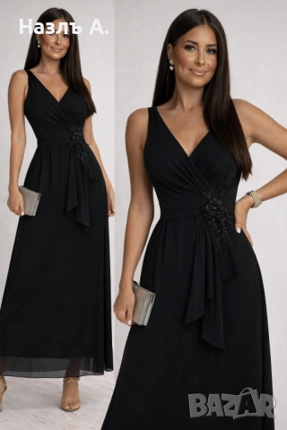 Дълга черна рокля 