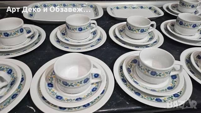 Троен сет порцелан  комбиниран, снимка 2 - Чаши - 56510654