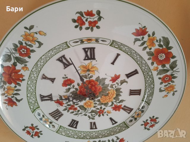 Красив кухненски порцеланов часовник чиния-Junghans, снимка 5 - Колекции - 44395465