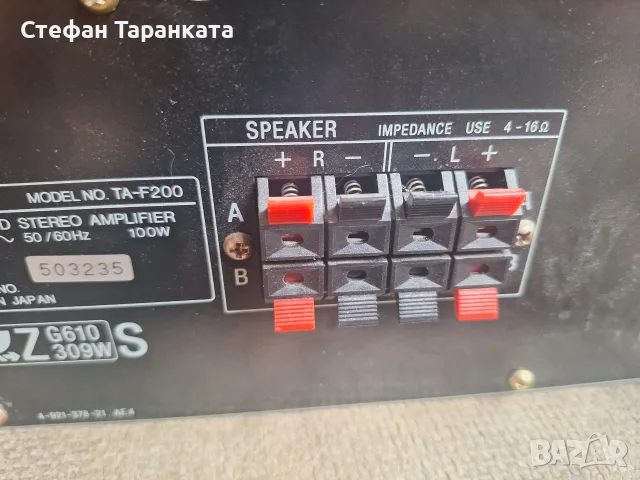 Усилвател SONY TA-F200, снимка 5 - Ресийвъри, усилватели, смесителни пултове - 55848966
