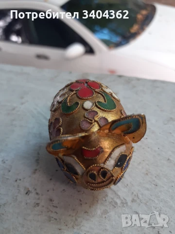 Прасенце миниатюра клоазоне бронз клетъчен емайл, снимка 3 - Антикварни и старинни предмети - 51043847