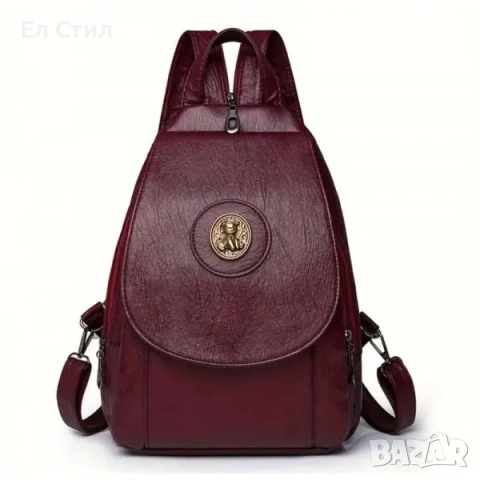 Раница цвят бордо от еко-кожа