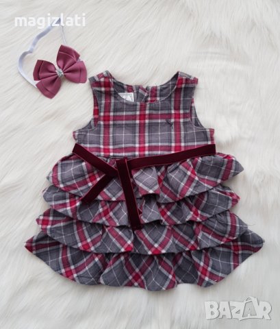 Карирана рокля H&M за бебе 6 месеца, снимка 8 - Бебешки рокли - 38915742