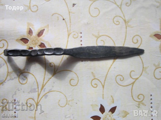 Уникален кован нож за писма кама ковано желязо, снимка 1 - Колекции - 34540999