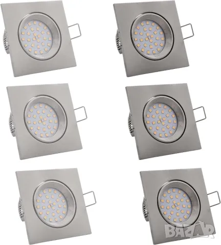 Промо! LED лунички + тяло за вграждане, драскана стомана, 220V, 4W, 2700K , снимка 9 - Лед осветление - 50084128